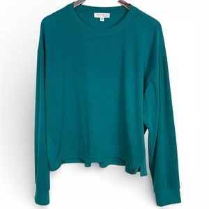 Anthem The Label Teal Duet Bungee Slightly Cropped Pullover Size XL